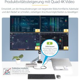 Funda para Teclado Startech 132UE-TB4USB4DOCK