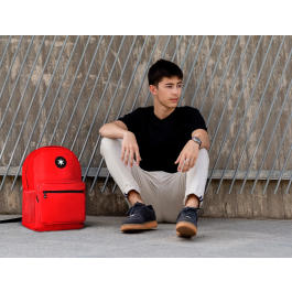 Antartik Mochila Escolar Roja 320x140x430 mm con Bolsillo Portátil 15.6" y Múltiples Bolsillos