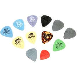 Dunlop Pack Variety Medium - Heavy 12 Púas Surtidas: Tortex, Ultex, Celluloid, Jazz III, Nylon, Max-Grip, Gator Grip
