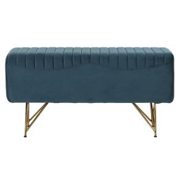 DKD Home Decor Descalzadora Moderna Turquesa de Poliéster y Metal - 90 cm Ancho, 31 cm Fondo, 47 cm Alto DKD Home Decor Descalzadora Moderna Turquesa de Poliéster y Metal - 90 cm Ancho, 31 cm Fondo, 47 cm Alto