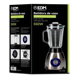 Batidora con vaso mezclador de cristal 550w 1,5l edm