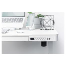 Digitus DA-90424 Escritorio Eléctrico Altura Regulable con Cajón y Carga USB 120x60cm Blanco