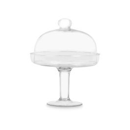 Tartera con Tapa Vivalto 24 cm, Cristal Transparente (4 Unidades) Tartera con Tapa Vivalto 24 cm, Cristal Transparente (4 Unidades)