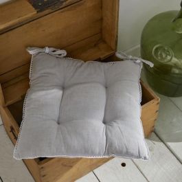 Asiento acolchado - HOY - CHARME - Chambray x Petite Broderie Constance - 40 x 40 cm Asiento acolchado - HOY - CHARME - Chambray x Petite Broderie Constance - 40 x 40 cm