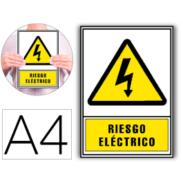Archivo 2000 Señal Riesgo Eléctrico 210x297mm PVC Amarillo Precio: 3.50000002. SKU: B16AL86RFY