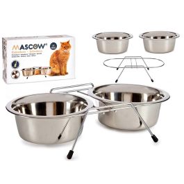 Mascow Set 2 Comederos Acero Inoxidable para Mascotas 400 ml 28x15.5x8 cm (12 Unidades) Precio: 57.49999981. SKU: B189F5D5CJ