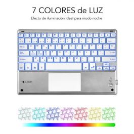 SUBBLIM Teclado Bluetooth Smart Backlit BT Keyboard Touchpad Silver