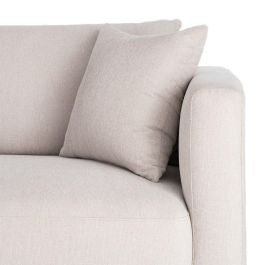 Sofá 3 Plazas Crema Tejido-Madera 210 X 96 X 86 cm