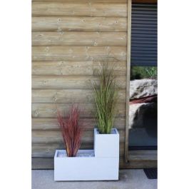 EDA PLASTIQUE Caja de flores cuadrada Graphit Up - 21 L - 29.5 x 29.5 x 29.5 cm - Cerusie blanco EDA PLASTIQUE Caja de flores cuadrada Graphit Up - 21 L - 29.5 x 29.5 x 29.5 cm - Cerusie blanco