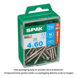Spax 4197000400602 Tornillo Madera Cabeza Plana Inoxidable A2 4,0x60mm Rosca Parcial T-STAR Plus T20 4CUT Caja 25 Unidades Precio: 5.50000055. SKU: S7913843
