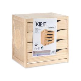 Kipit Cajonera Madera 4 Cajones 30x37.4x38.5 cm Natural Pino