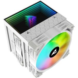 Sharkoon A60 RGB Refrigerador de Aire para CPU Doble Torre con 6 Tubos de Calor, 2 Ventiladores 120mm PWM, TDP 260W, Blanco