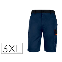 Deltaplus Bermuda de Trabajo Panostyle, Tejido 65% Poliéster/35% Algodón 235 g/m², Cintura Elástica, 5 Bolsillos, Azul Naranja, Talla 3XL Precio: 28.58999979. SKU: B16W4DV57B