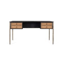 Giner y Colomer Escritorio de Madera de Mango Negro con Cajones de Rejilla, 100x50 cm Precio: 1125.2879. SKU: B1GG2HMZ9F