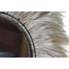 DKD Home Decor Espejo Balines Natural Yute Cristal 64 x 64 x 3 cm
