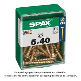 Spax 4081020500402 Tornillo Universal Madera Cabeza Plana Yellox Rosca Completa Ranura Cruz Z2 4CUT 5x40mm Caja 25 Uds. Precio: 3.88999996. SKU: S7913929
