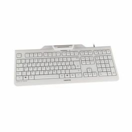 Teclado con Lector Cherry JK-A0100ES-0 Blanco Gris Qwerty Español QWERTY