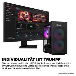HP OMEN GT16-1470ng 35L Gaming Desktop PC, Ryzen 7 9800X3D, 32GB RAM, 1TB SSD, GeForce RTX 5070, Windows 11 Home