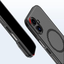 4smarts 541639 Funda Aero de Policarbonato para iPhone 17, Negro/Transparente, Compatible MagSafe y Antideslizante