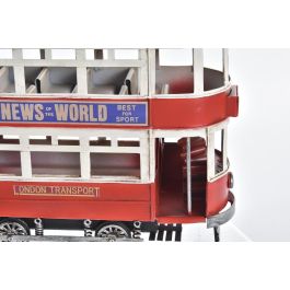 DKD Home Decor Tranvía Decoración Vintage Rojo Verde Metal 28 x 9 x 20 cm (2 Unidades)