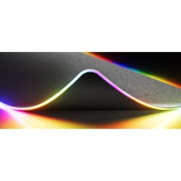 HYTE CNVS Alfombrilla de ratón para juegos XXL, Negro, para Gaming, con USB y Retroiluminación LED