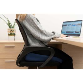 Arte Regal Cojin Espuma Con Memoria Asiento Ergonomico Azul/Negro 41.5x9x43 cm (Set de 6)