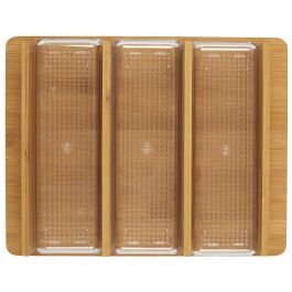 Cook Concept Tabla Cortar con 3 Cajones de Bambú y Plástico para Cocina Medidas 32x25 cm