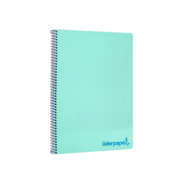 Liderpapel Cuaderno Espiral A4 Wonder Tapa Plástico 80 Hojas 90gr Cuadro 4mm Margen Verde Pastel