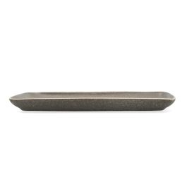 Bidasoa Bandeja Rectangular Cerámica Gio Gris 28x14 cm, Juego de 4 Unidades, Apta Lavavajillas y Microondas, Alta Resistencia