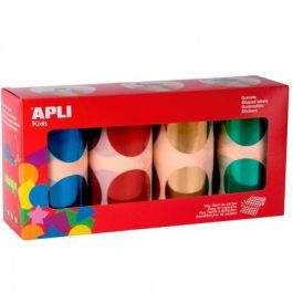Apli 5664 Unidades Gomets Redondos Metalizados XXL Pack 4 Rollos Colores Surtidos Ø 45 mm Adhesivo Permanente Para Manualidades Escolares Precio: 19.49999942. SKU: B129VJDSVW