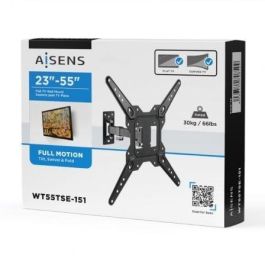 AISENS - SOPORTE ECO GIRATORIO, INCLINABLE PARA MONITOR/TV 30KG (2 PIVOTES) DE 23-55, NEGRO