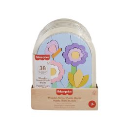 Fisher-Price-Rompecabezas de flores de madera-Rompecabezas de 37 piezas para jardín de infantes HXT97