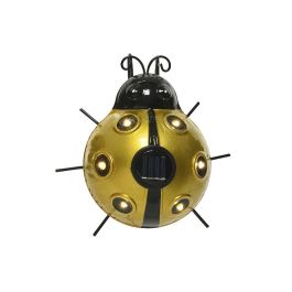 Lumineo Figura luz solar metálica mariquita 14,5x13x5cm, 6 LEDs, batería incluida, colores surtidos