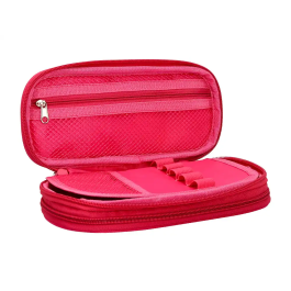 Liderpapel Estuche Portatodo Color Pop con Compartimento Extensible, 2 Cremalleras, Rosa Fucsia, 230x60 mm