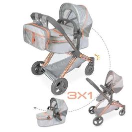 Coche de muñeca 3x1 plegable cityx para muñecas de hasta 50 cm 38x65x73 cm Coche de muñeca 3x1 plegable cityx para muñecas de hasta 50 cm 38x65x73 cm