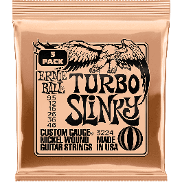 Ernie Ball Cuerdas Guitarra Eléctrica Slinky Turbo Tripack 9.5-46. Calibres .0095, .012, .016, .026, .036, .046 Precio: 20.50000029. SKU: B1JJVF3H8B