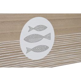 DKD Home Decor Caja de Almacenamiento Mediterráneo con Diseño de Peces, de MDF Natural, 40 x 50 x 22.5 cm