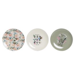 DKD Home Decor Plato Shabby Porcelana New Bone Rosa Beige Verde 20.5 cm (12 Unidades) Mariposa Apto Microondas Lavavajillas Precio: 28.49999999. SKU: B1GDYBVC26