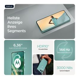 Motorola Edge 60 Neo - Smartphone 5G 256GB/12GB RAM, Pantalla P-OLED 6.36" 120Hz, Cámara Triple 50MP Sony LYTIA, Batería 5000 mAh, Android 15, Color Turquesa PANTONE Frostbite