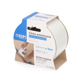 Edm Cinta Americana Multiuso Blanca Extra Fuerte 50 mm x 10 m Polietileno Reparaciones Resistente a la Intemperie