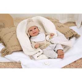 Muñecas Arias Muñeca Elegance 35 cm Babyto Beige con Manta (Muñeco de Peso) Español