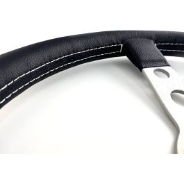 Momo Volante Prototipo 320mm Radio Gris MOMVPRO320SILBR Piel Negra Estilo Rally