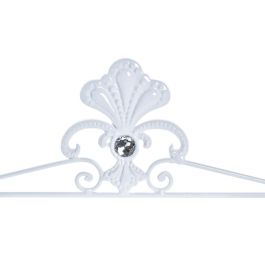 DKD Home Decor Toallero Shabby de Metal Blanco 51 cm Ancho x 25 cm Alto x 9 cm Largo - Pack de 4