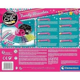 Clementoni Crazy Chic - Pulseras Multicolores para Niñas - Kit de Creación de Joyas DIY con Perlas - Juego Creativo Infantil +7 Años
