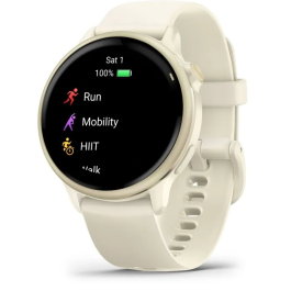 Garmin Vivoactive 6 - Reloj Inteligente con Pantalla AMOLED y GPS - Beige/Dorado