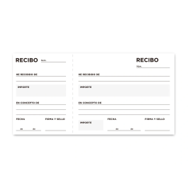 Liderpapel Talonario Recibos Tres en Folio Apaisado Original 205 x 102 mm