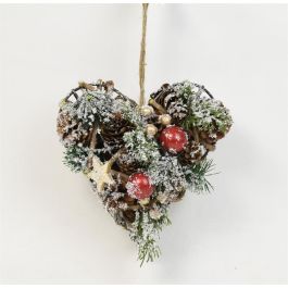 DKD Home Decor Decoración Colgante Navidad Tradicional Rojo Natural Piñas Corazón 11 x 19 x 19 cm (2 Unidades) Precio: 11.49999972. SKU: B1D8PKN9VD