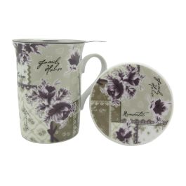 DKD Home Decor Mug Infusiones Tradicional Porcelana Inox Beige Lila 280ml (12 Unidades) Precio: 44.98999978. SKU: B1G4ESDHTM