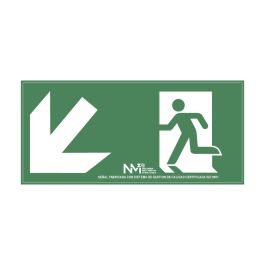 Normaluz Cartel Evacuación Abajo Izquierda PVC 0,7mm Clase B 32x16cm b11141