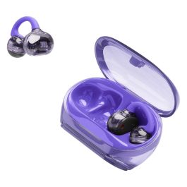 JBL Soundgear Clips TWS Auriculares Open-Ear Inalámbricos con Gancho, Bluetooth 5.4, IP54, Batería 32h, Color Ghost Purple